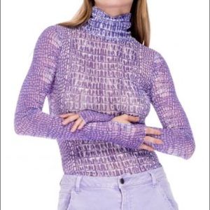 Afrm purple mesh top